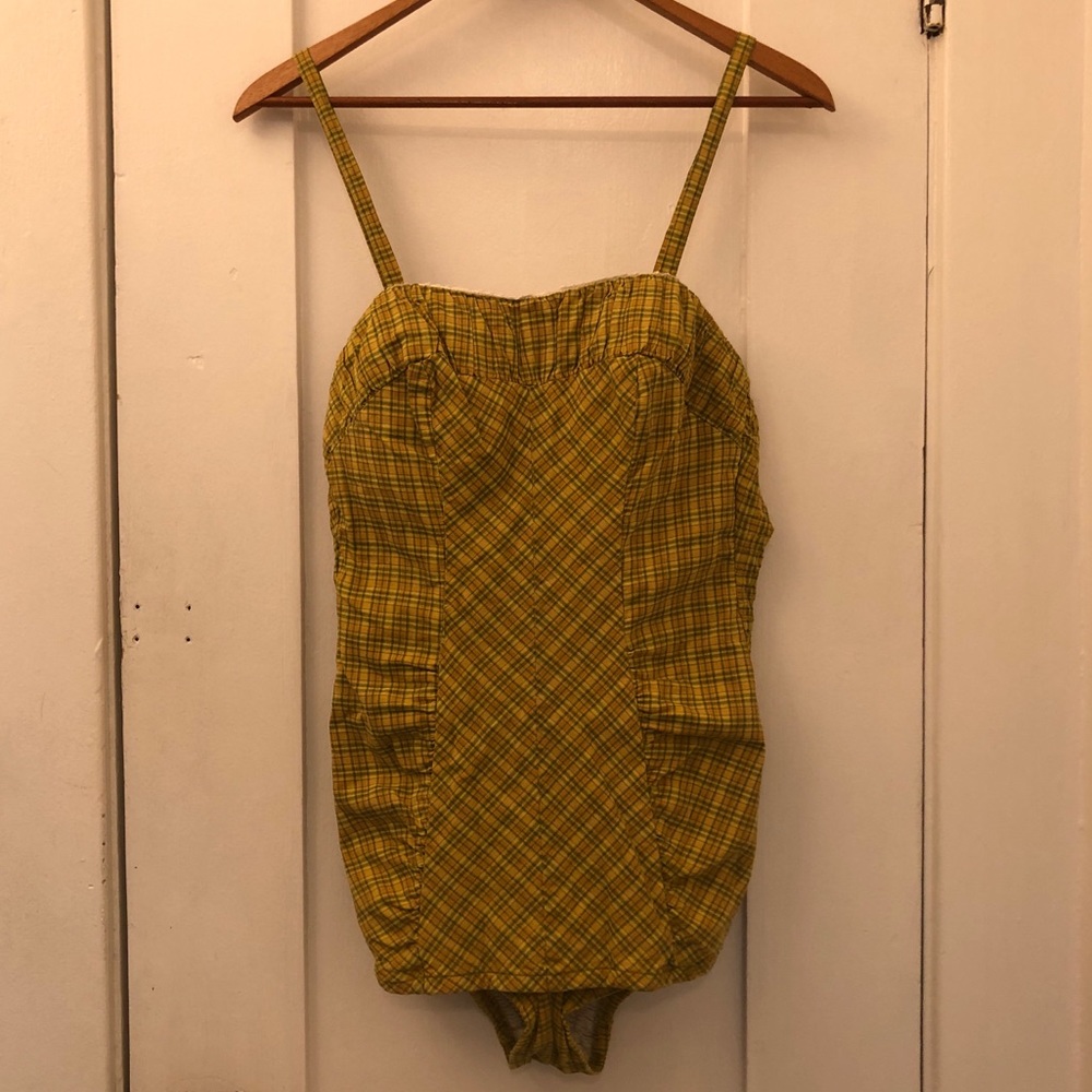 vintage 50s or 60s catalina created in california checkered bathing suit 1 piece